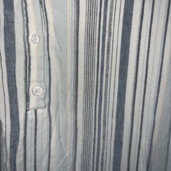 Drew Anthropologie Button Down Tie Front Linen Blend Stripe Dress Small - Picture 3 of 7